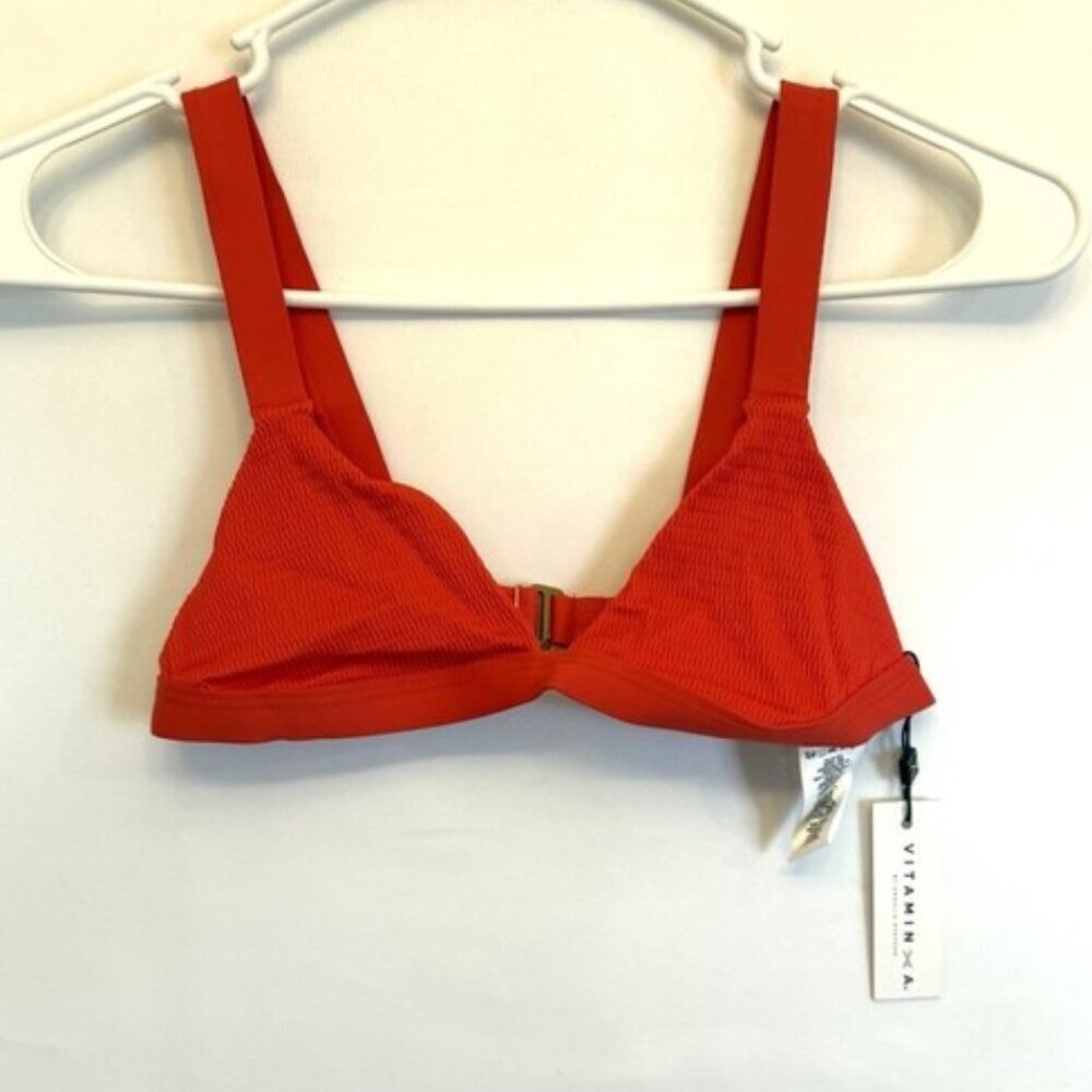 Vitamin A Women’s Red V Neck Bikini Top Size XS